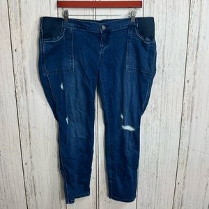 Jessica Simpson Maternity Jeans Side panel Size XL Dark wash